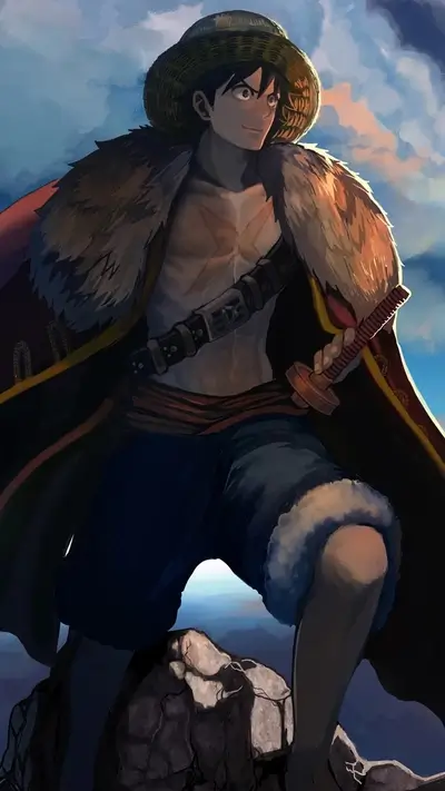 Straw Hat Luffy on a rock