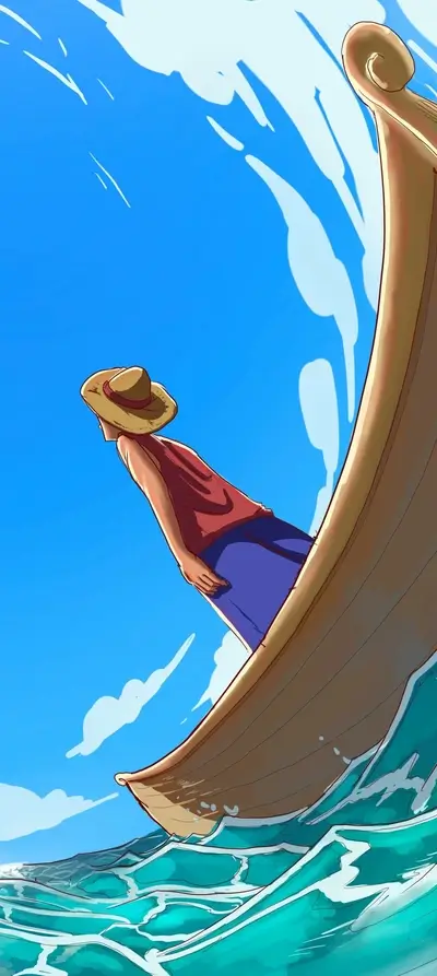 Straw Hat sailing on a sunny day