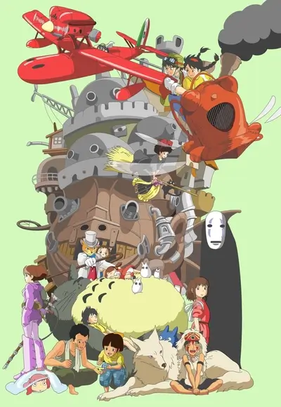 Studio Ghibli characters gathered together