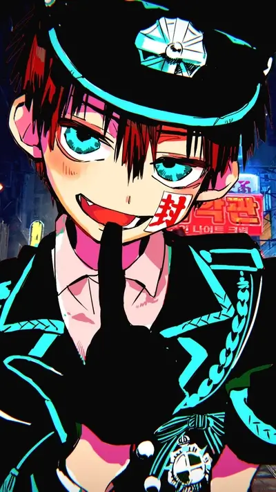 Stylish anime character in a police uniform