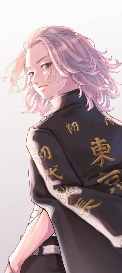 Stylish anime character with long hair and jacket