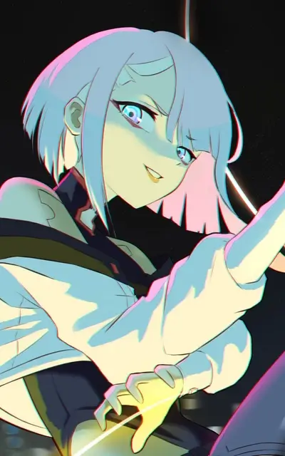 Stylish girl with short hair in a futuristic setting