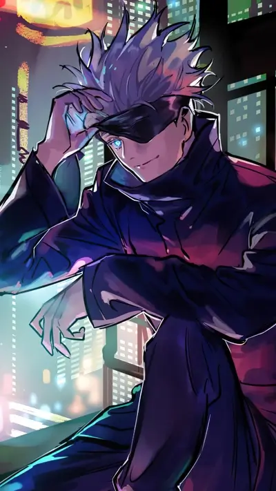 Stylish man with eyepatch, city background