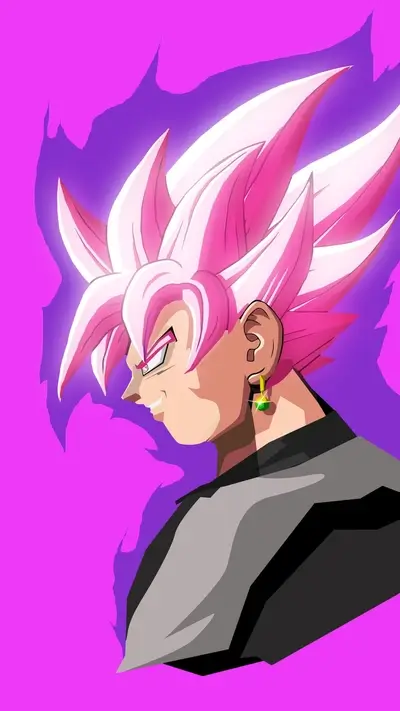 Stylish portrait of a pink-haired character