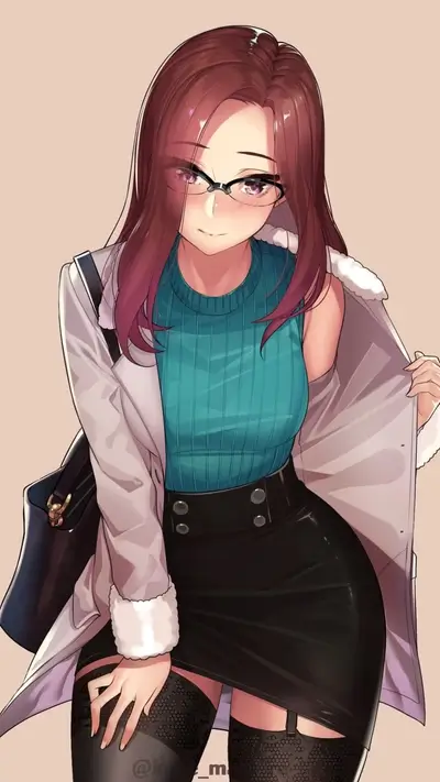 Stylish woman in glasses and fashionable work outfit