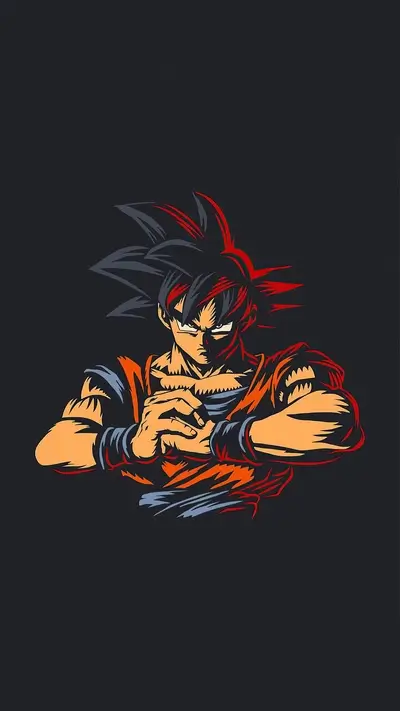 Stylized Goku in a fighting pose