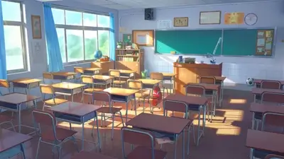 Sunlight streams into a classroom