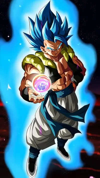 Super Saiyan Blue Gogeta powerful energy ball