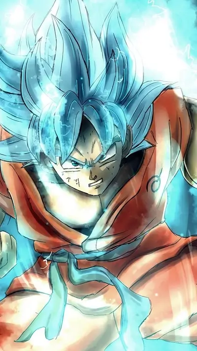 Super Saiyan Blue warrior in battle