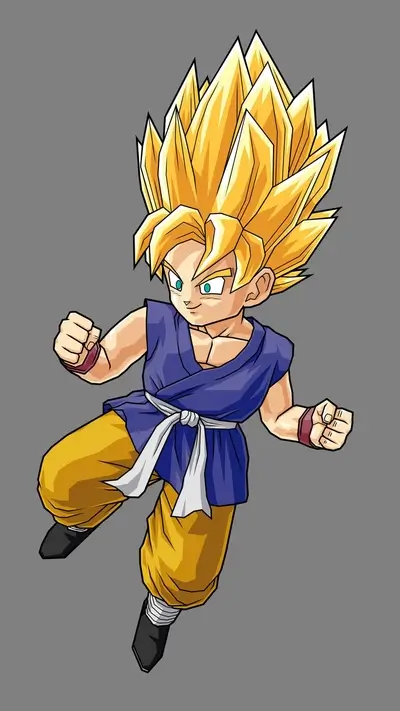 Super Saiyan child in fighting pose