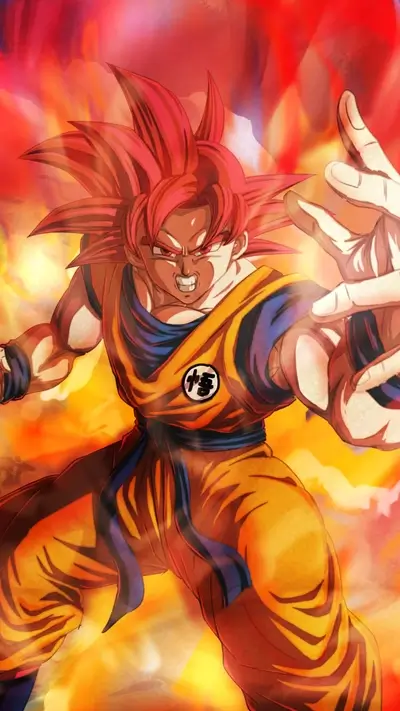 Super Saiyan Goku in fiery aura