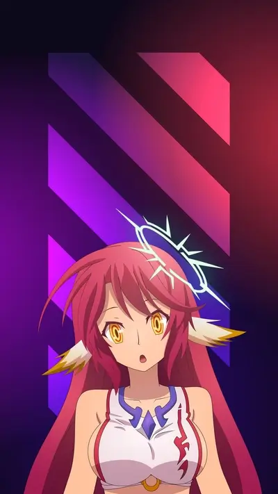 Surprised Jibril from No Game No Life with glowing halo art