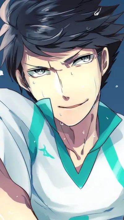 Sweaty volleyball player close-up