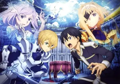 Sword Art Online characters in a virtual world
