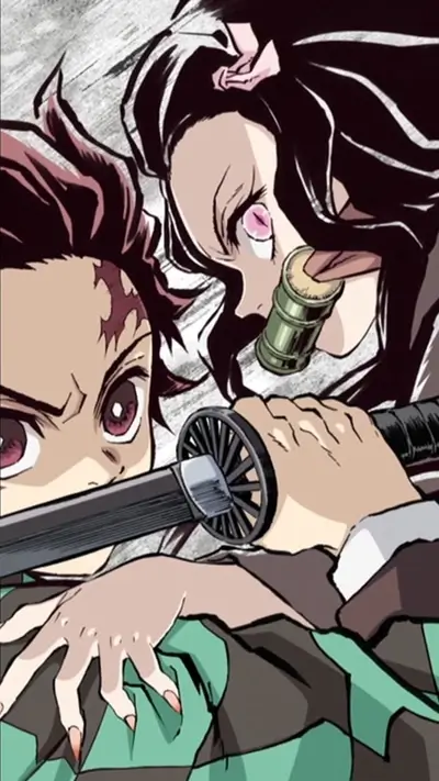 Tanjiro and Nezuko fight together