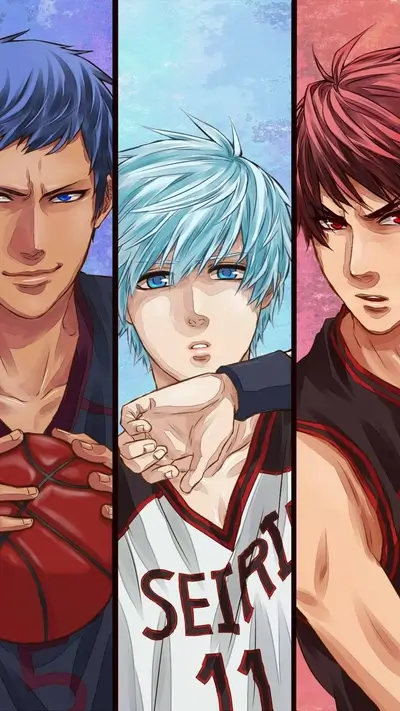 Three basketball players standing side by side