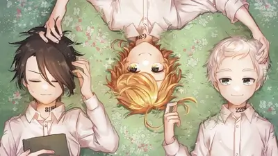 Three friends relaxing on a grassy field, enjoying a peaceful day