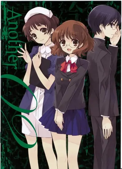 Three schoolgirls standing together, dark background