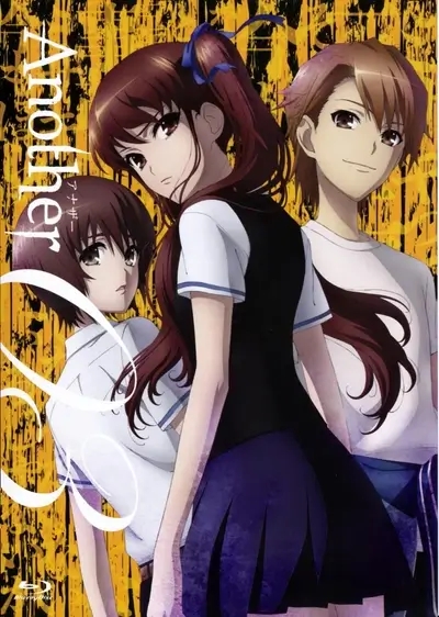 Three students stand together, a girl in the center