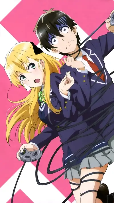 Two anime students tied up with cords