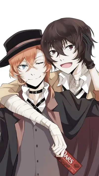 Two boys hugging each other, one holding a chocolate bar