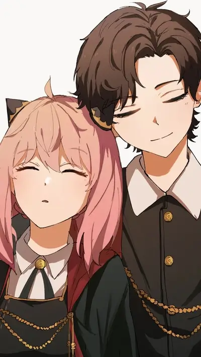 Two characters from Spy x Family taking a nap together