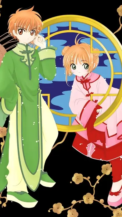 Two characters in traditional Chinese clothing