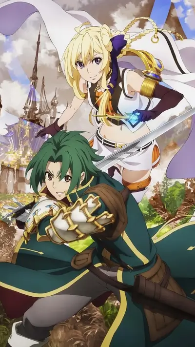 Two fantasy characters, one male and one female, wielding swords