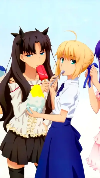 Two girls enjoying summer treats
