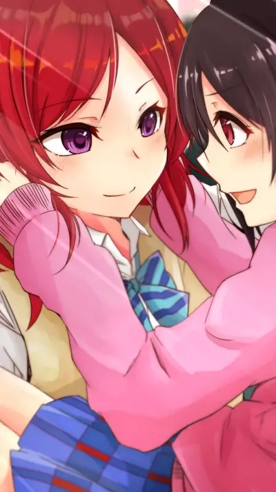 Two girls hugging each other