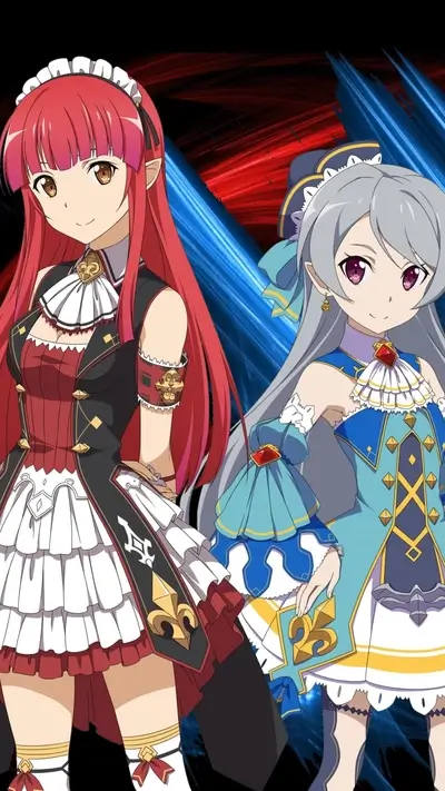 Two girls in elaborate fantasy costumes