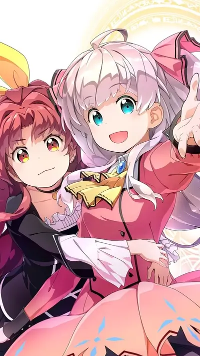 Two girls in magical girl outfits
