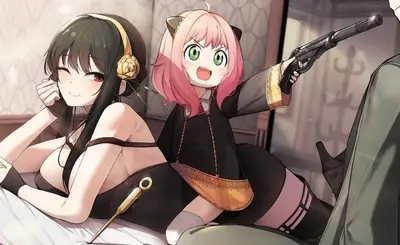 Two girls, one with a gun
