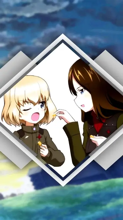 Two girls sharing snacks