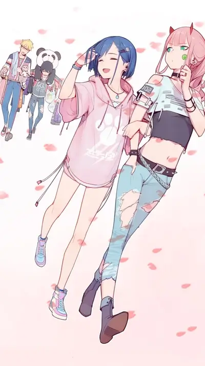 Two girls walking, shopping bags, and friends