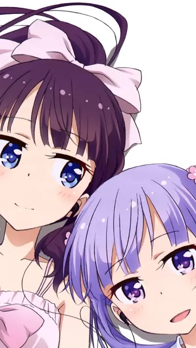Two girls with purple and light purple hair
