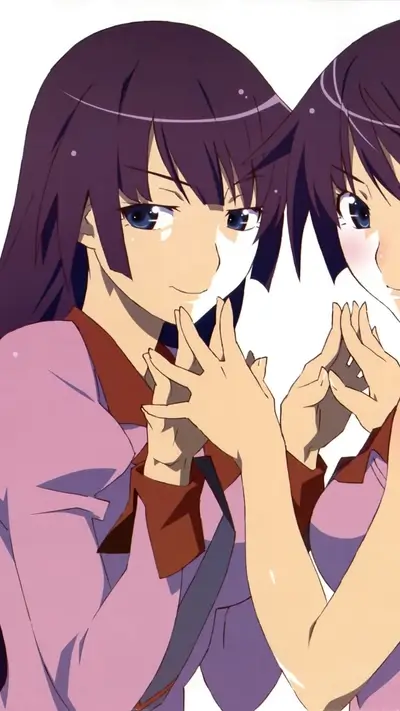 Two girls with purple hair, close-up