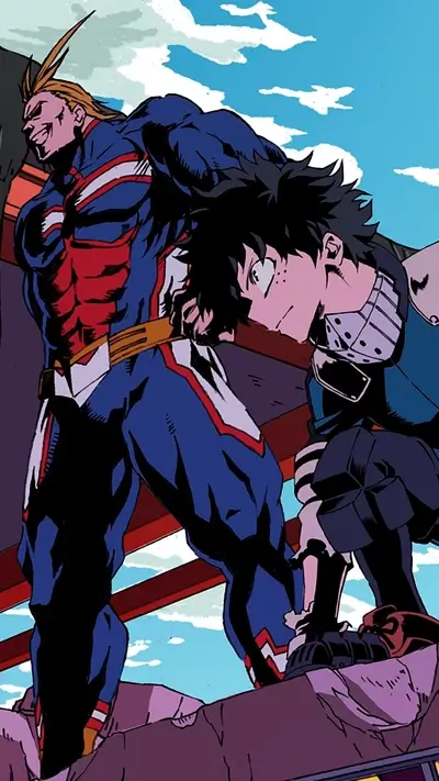 Two powerful heroes stand tall, ready for action