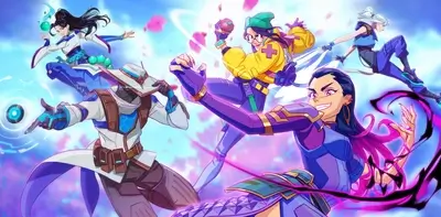 Valorant agents posing with dynamic moves, showcasing unique abilities in vibrant colors