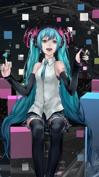 Vocaloid singing with microphone