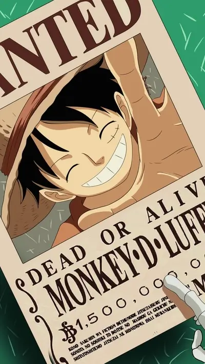 Wanted poster featuring Luffy, a character from One Piece