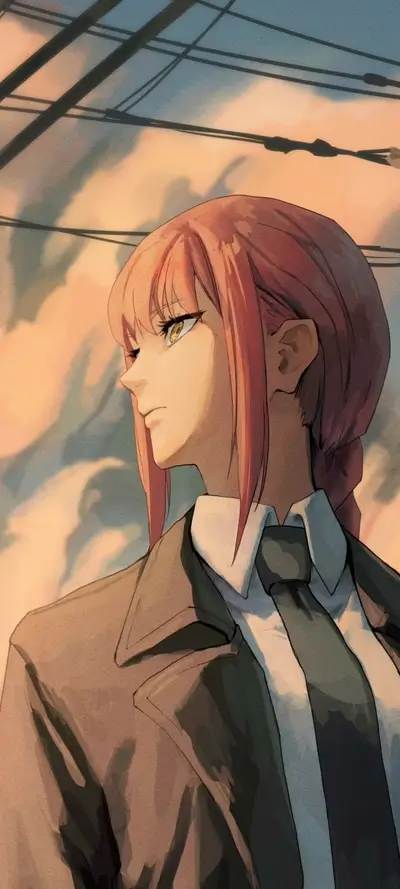 Woman in coat looking away