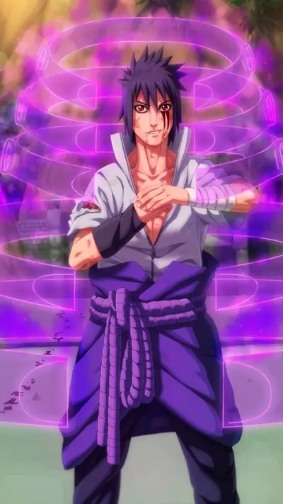 Wounded man surrounded with some kind of purple glowing power