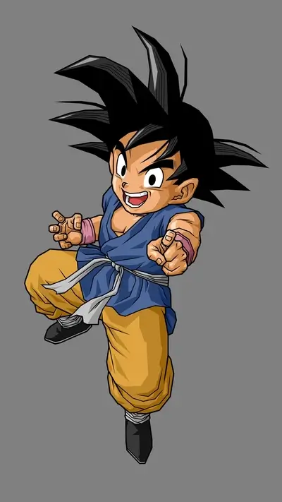 Young Goku in fighting stance