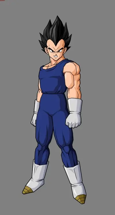 Young Vegeta in his iconic blue battle suit