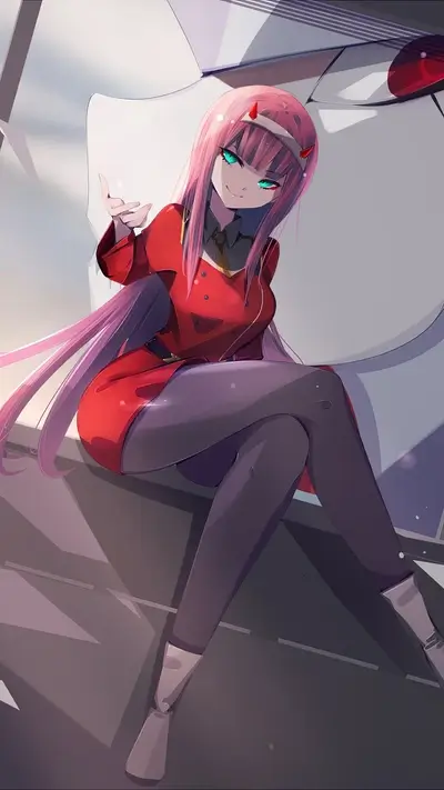 Zero Two in a futuristic setting